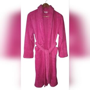 BATH & BODY WORKS ROBE VINTAGE 2004 LONG TURKEY S/M SMALL MEDIUM HOT PINK PLUSH